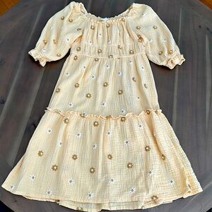 Zara Girl’s Yellow Embroidered Maxi Dress, size 11-12